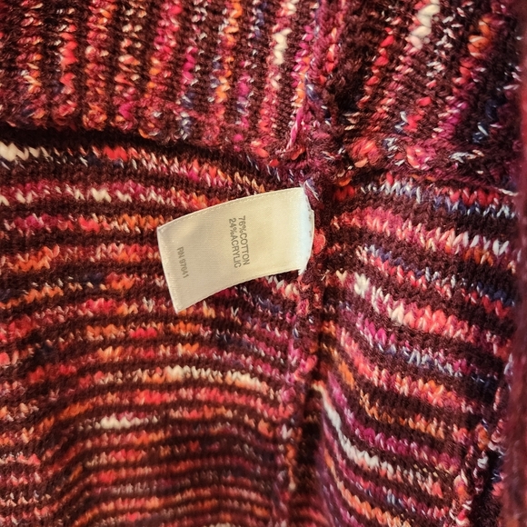 J.Jill Open Front Knitted Cardigan Oversized Front Pockets Multicolor Knit - Picture 10 of 11